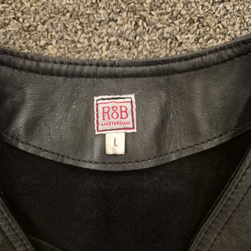 Rob Amsterdam Men's Black Leather Vest " DISCOUNTED " - Picture 5 of 6
